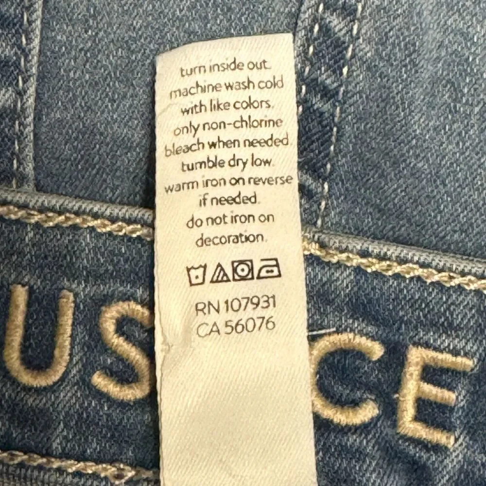 Justice‎ Girlfriend Raw Hem Distressed Blue Jegging Stretch Jeans Girls 14 Plus